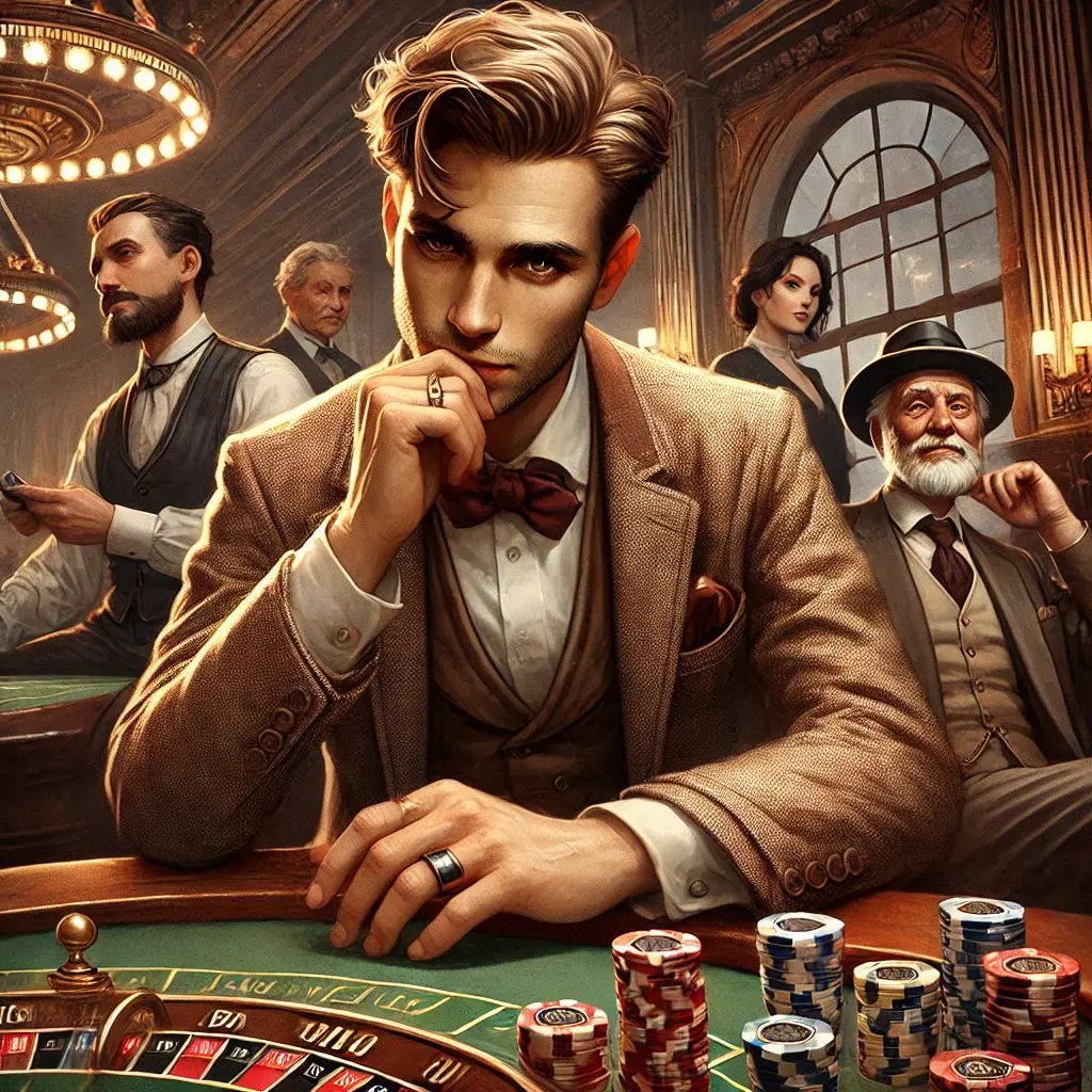 Un joueur heureux au casino